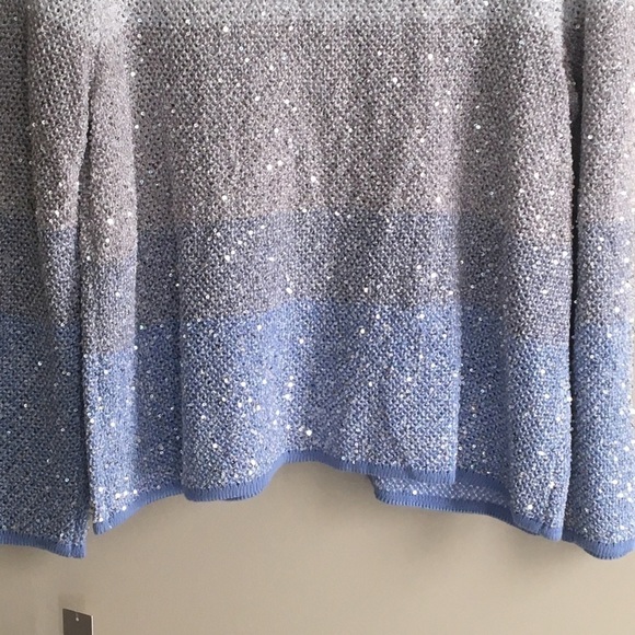 Laura Ashley Ombre Sequin Cardigan Sweater - Picture 6 of 14